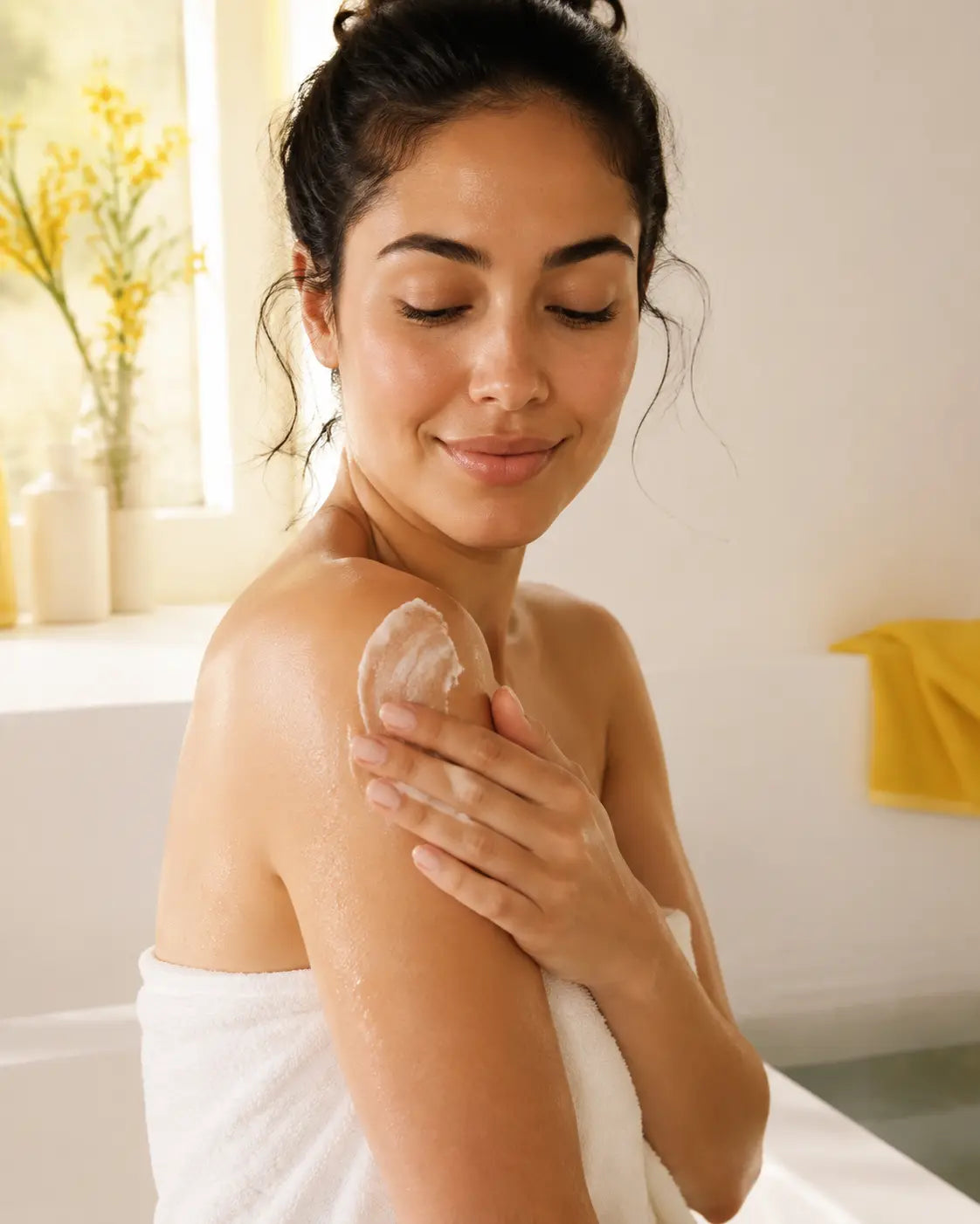 Body cream and oil texture editorial